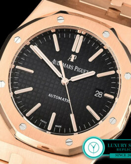 AUDEMARS PIGUET 41MM ROYAL OAK 15400 CARAT PINK GOLD BLACK