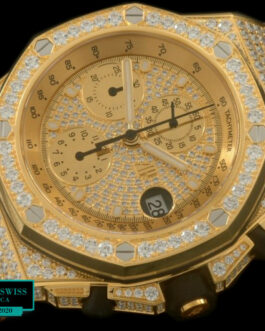 AUDEMARS PIGUET ROYAL OAK OFFSHORE CHAMPAGNE GOLD FULL DIAMOND GOLD DIAL