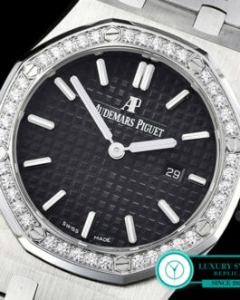 AUDEMARS PIGUET LADIES 33MM 67651 ROYAL OAK QUARTZ BLACK