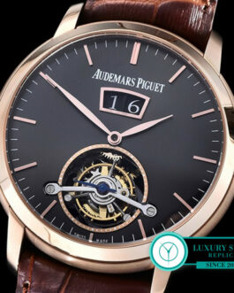 AUDEMARS PIGUET JULES AUDEMARS TOURBILON GRANDE DATE 41MM PINK GOLD BLACK DIAL