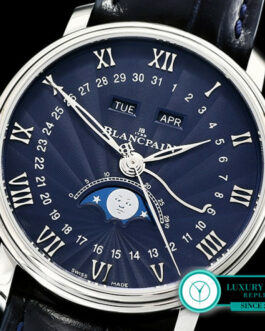 BLANCPAIN VILLERET QUANTIEME COMPLET MOONPHASE BLUE