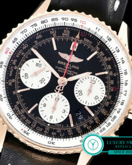 BREITLING NAVITIMER 01 CHRONOGRAPH BLACK DIAL ROSE GOLD