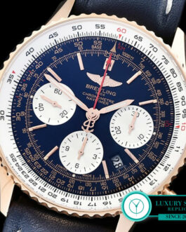 BREITLING NAVITIMER 01 CHRONOGRAPH BLUE DIAL ROSE GOLD