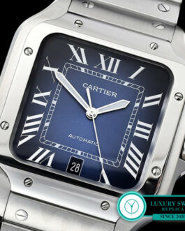 CARTIER SANTOS LARGE MEN’S 39.8MM METALIC BLUE