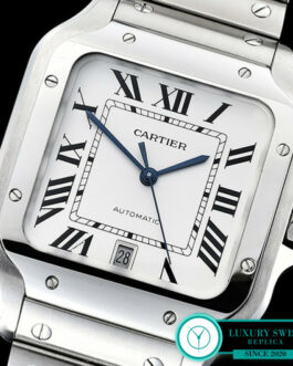 CARTIER SANTOS LARGE MEN’S 39.8MM SILVER OPALINE