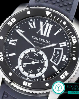 CARTIER CALIBRE DIVER RUBBER STRAP BLACK