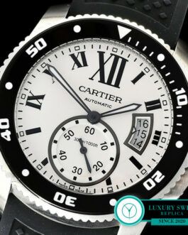 CARTIER CALIBRE DIVER RUBBER STRAP WHITE