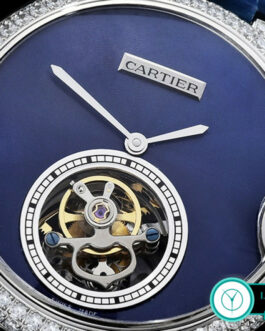 CARTIER BALLON BLEU FLYING TOURBILLON EXTRA LARGE DIAMOND BEZEL BLUE