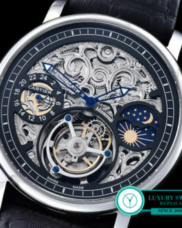 CARTIER RONDE MOONPHASE FLYING TOURBILLON SKELETON BLACK