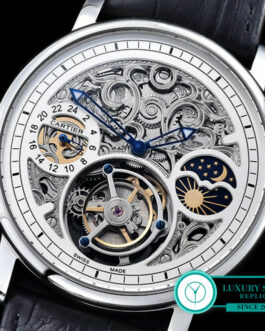 CARTIER RONDE MOONPHASE FLYING TOURBILLON SKELETON WHITE