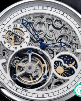 CARTIER RONDE MOONPHASE FLYING TOURBILLON SKELETON WHITE