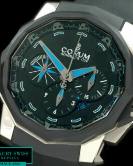 CORUM COMPETITION 48 CHALLENGE CUP SWISS CHRONOGRAPH TITANIUM BLUE HAND BLACK