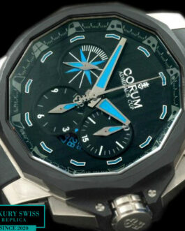 CORUM COMPETITION 48 CHALLENGE CUP SWISS CHRONOGRAPH TITANIUM BLUE HAND BLACK