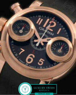 GRAHAM SWORDFISH LEFT HAND SWISS CHRONOGRAPH ROSE GOLD BLACK