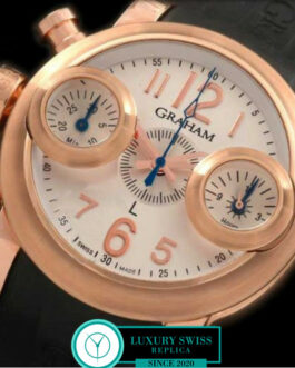 GRAHAM SWORDFISH LEFT HAND SWISS CHRONOGRAPH ROSE GOLD WHITE