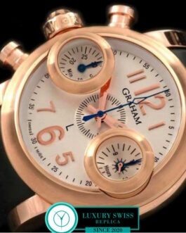 GRAHAM SWORDFISH LEFT HAND SWISS CHRONOGRAPH ROSE GOLD WHITE