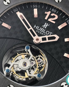 HUBLOT BIG BANG TOURBILLON ROSE GOLD CERAMIC BEZEL BLACK