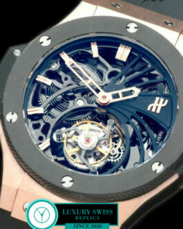 HUBLOT BIG BANG TOURBILLON ROSE GOLD CERAMIC BEZEL SKELETON