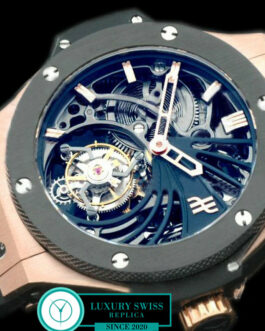 HUBLOT BIG BANG TOURBILLON ROSE GOLD CERAMIC BEZEL SKELETON