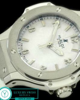 HUBLOT BIG BANG LADIES 38MM SWISS MOVEMENT STEEL BEZEL WHITE