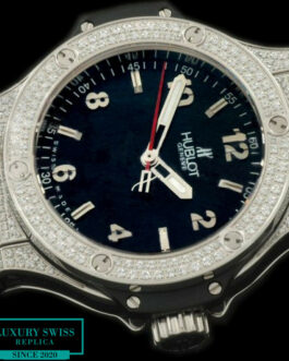 HUBLOT BIG BANG LADIES 38MM SWISS MOVEMENT FULL DIAMOND BLACK