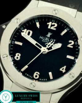 HUBLOT BIG BANG LADIES 38MM SWISS MOVEMENT STEEL BEZEL BLACK