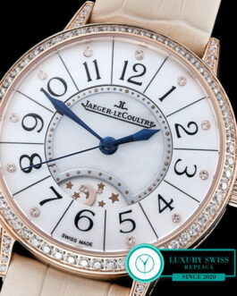 JAEGER LECOULTRE RENDEZ-VOUS NIGHT DAY ROSE GOLD DIAMOND CASE MOP WHITE