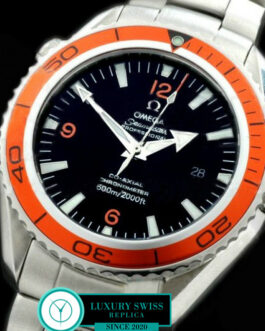 OMEGA SEAMASTER PLANET OCEAN 45MM SWISS AUTOMATIC ORANGE BEZEL