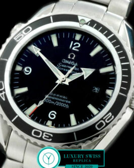 OMEGA SEAMASTER PLANET OCEAN 45MM SWISS AUTOMATIC BLACK DIAL BLACK BEZEL