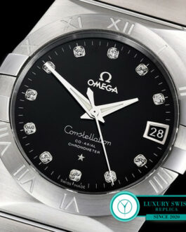 OMEGA CONSTELLATION DOUBLE EAGLE SWISS AUTOMATIC BLACK DIAL DIAMOND