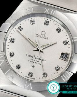 OMEGA CONSTELLATION DOUBLE EAGLE SWISS AUTOMATIC SILVER DIAL DIAMOND