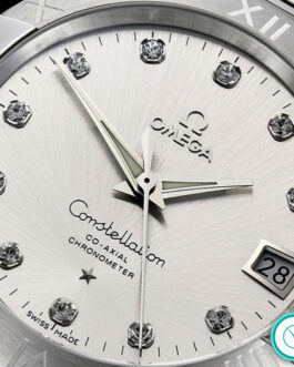 OMEGA CONSTELLATION DOUBLE EAGLE SWISS AUTOMATIC SILVER DIAL DIAMOND