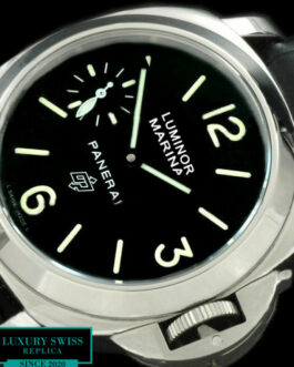 PANERAI PAM 005 LUMINOR MARINA LOGO SWISS MOVEMENT BLACK LEATHER STRAP