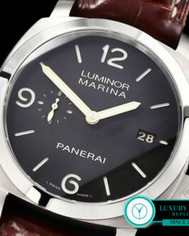 PANERAI PAM 351 LUMINOR MARINA 1950 3 DAYS TITANIUM BROWN LEATHER STRAP