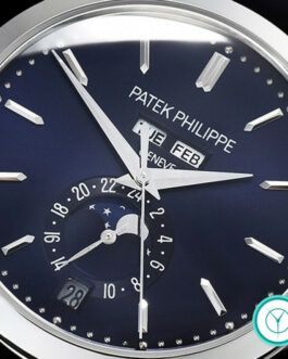 PATEK PHILIPPE COMPLICATIONS 5396G 38MM BLUE DIAL BLACK LEATHER STRAP