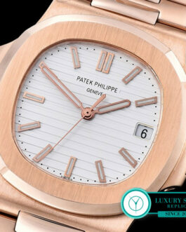 PATEK PHILIPPE NAUTILUS 40MM SWISS AUTOMATIC ROSE GOLD WHITE