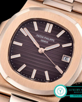 PATEK PHILIPPE NAUTILUS 40MM SWISS AUTOMATIC ROSE GOLD BROWN