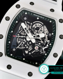 RICHARD MILLE RM 055 BUBBA WATSON WHITE CERAMIC GREEN INNER WHITE STRAP