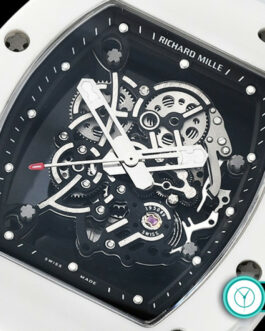 RICHARD MILLE RM 055 BUBBA WATSON WHITE CERAMIC WHITE RUBBER STRAP