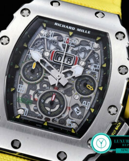 RICHARD MILLE RM 11-03 SWISS AUTOMATIC FLYBACK CHRONO YELLOW NYLON STRAP