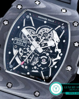 RICHARD MILLE RM 35-02 RAFAEL NADAL FORGED CARBON BLACK RUBBER STRAP