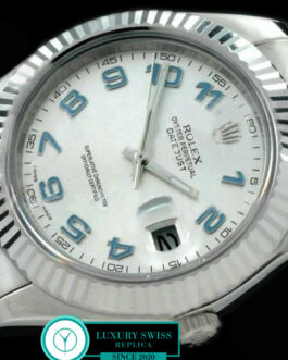 ROLEX DATEJUST II SWISS AUTOMATIC FLUTED BEZEL – OYSTER BRACELET – SILVER DIAL – NUMERAL MARKERS