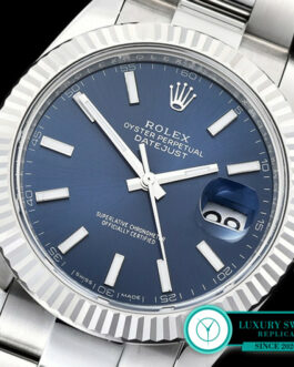 ROLEX DATEJUST II 126334 FLUTED BEZEL BLUE DIAL