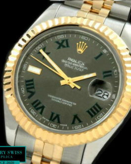 ROLEX DATEJUST II 2 TONE SWISS AUTOMATIC FLUTED BEZEL – JUBILEE BRACELET – GREY DIAL – ROMAN MARKERS