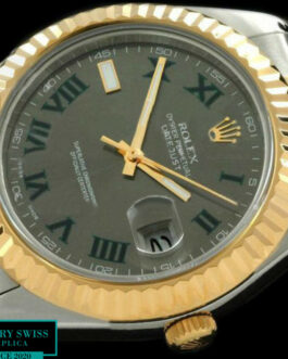 ROLEX DATEJUST II 2 TONE SWISS AUTOMATIC FLUTED BEZEL – JUBILEE BRACELET – GREY DIAL – ROMAN MARKERS