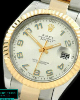 ROLEX DATEJUST II 2 TONE SWISS AUTOMATIC FLUTED BEZEL – OYSTER BRACELET – SILVER DIAL – NUMERAL MARKERS