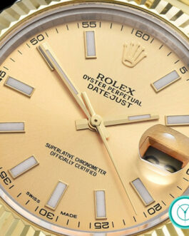 ROLEX DATEJUST II 2 TONE SWISS AUTOMATIC FLUTED BEZEL – OYSTER BRACELET – GOLD DIAL – STICK MARKERS