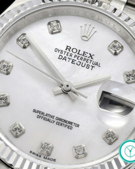 ROLEX DATEJUST 116234 FLUTED BEZEL MOTHER OF PEARL DIAMONDS DIAL