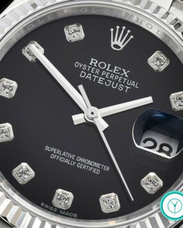 ROLEX DATEJUST II SWISS AUTOMATIC FLUTED BEZEL – OYSTER BRACELET – BLACK DIAL – DIAMOND MARKERS