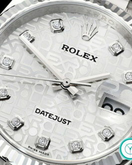 ROLEX DATEJUST GENTS SIZE SWISS AUTOMATIC FLUTED BEZEL – JUBILEE BRACELET – SILVER JUBILEE DIAL – DIAMOND MARKERS